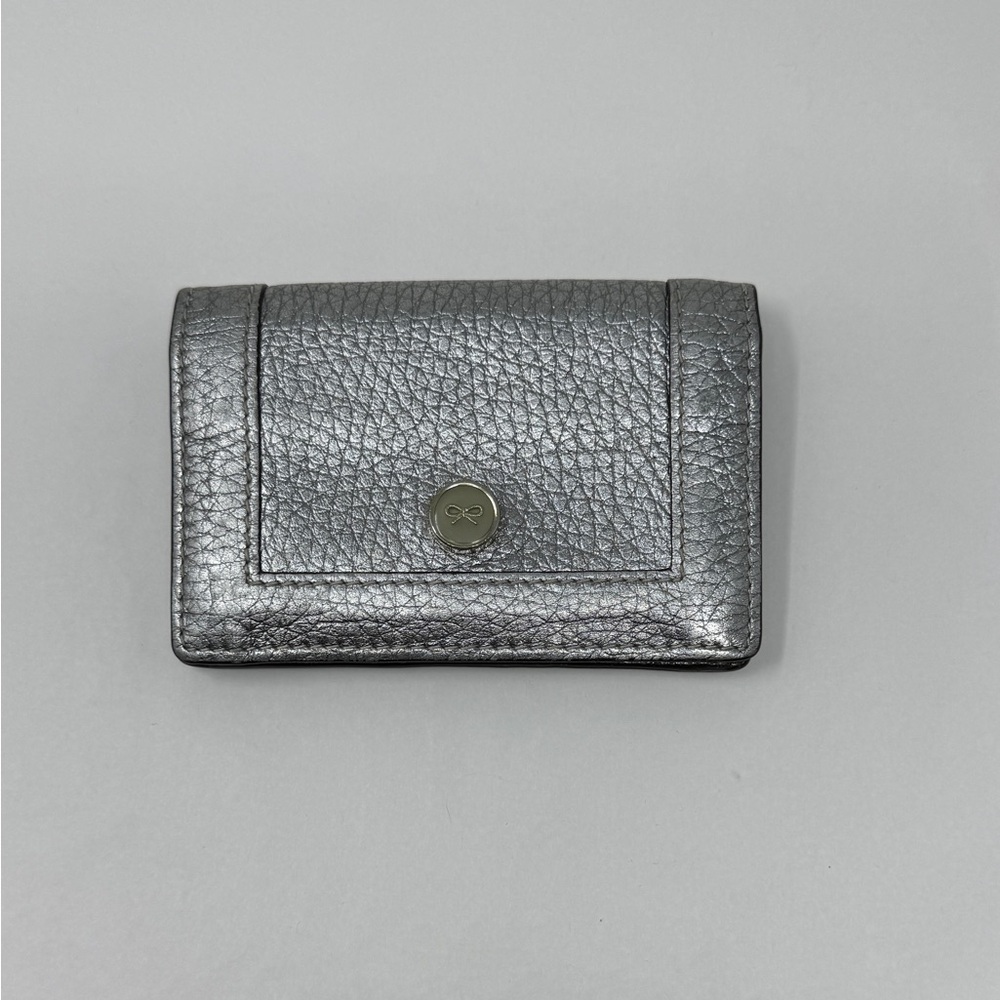 Silver Anya Hindmarch card case wallet small